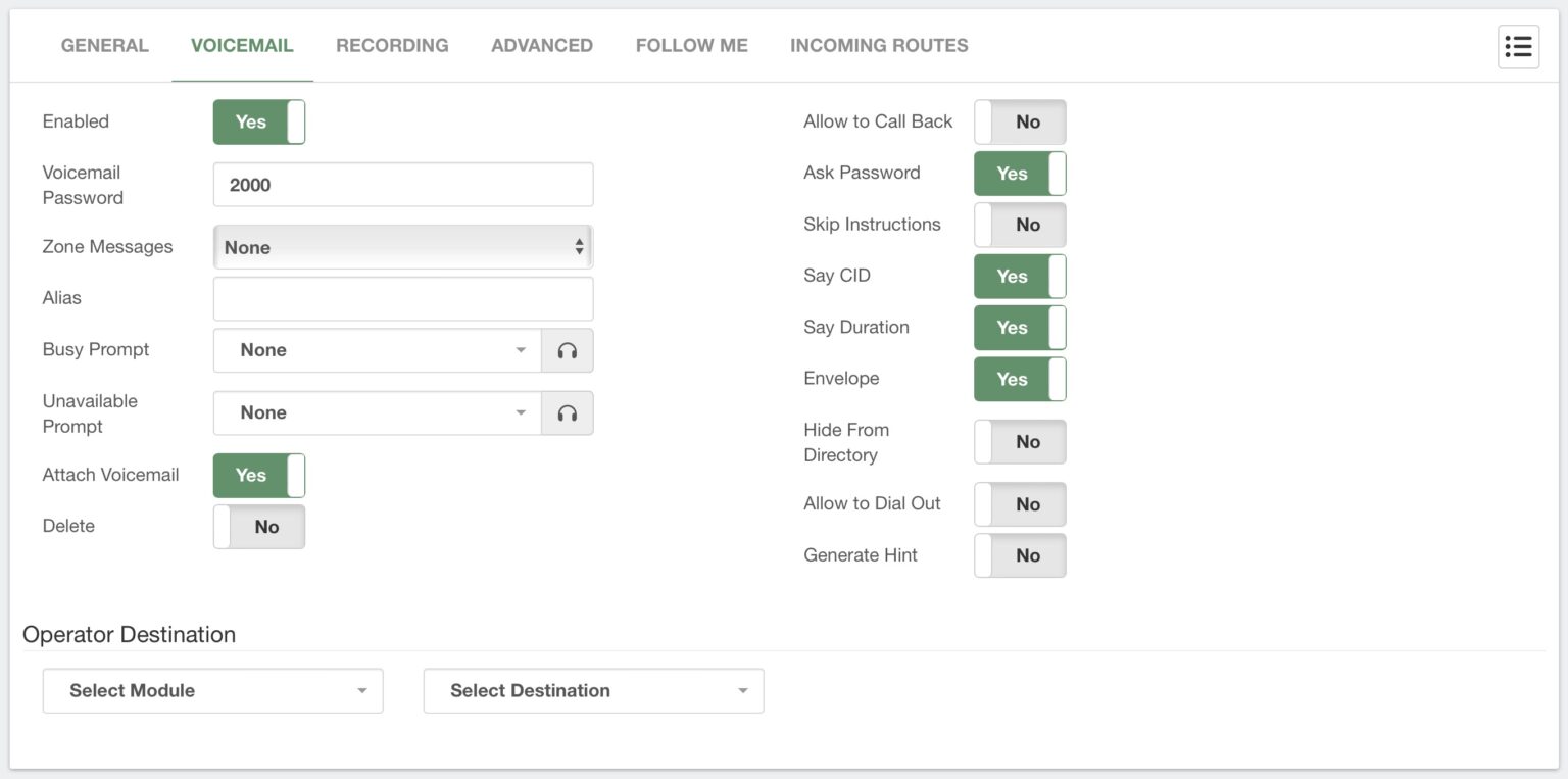 Image showcasing Voicemail | VitalPBX Wiki