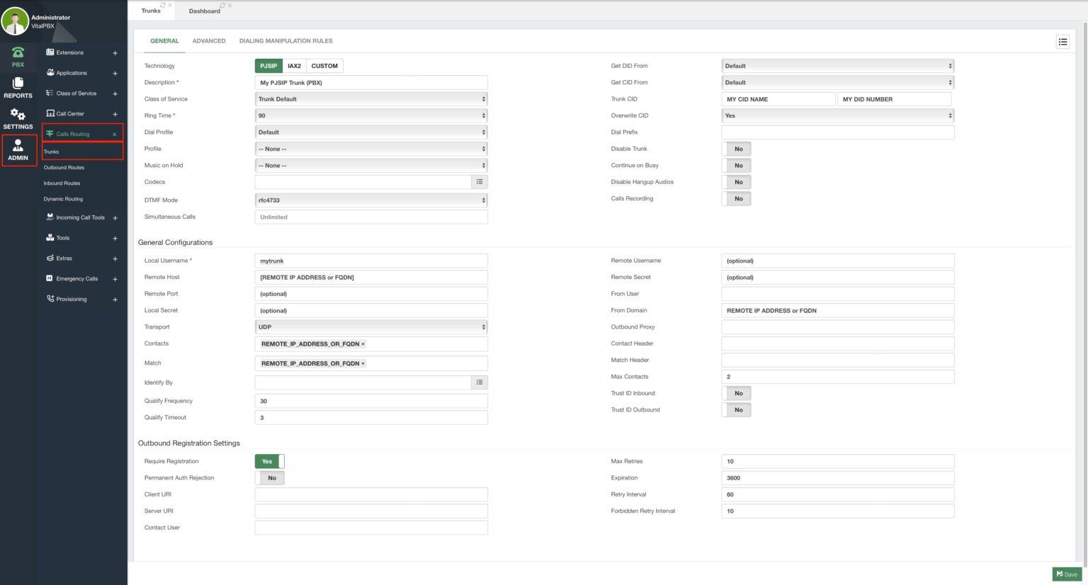 Callcentric Trunk Trunks | VitalPBX Wiki